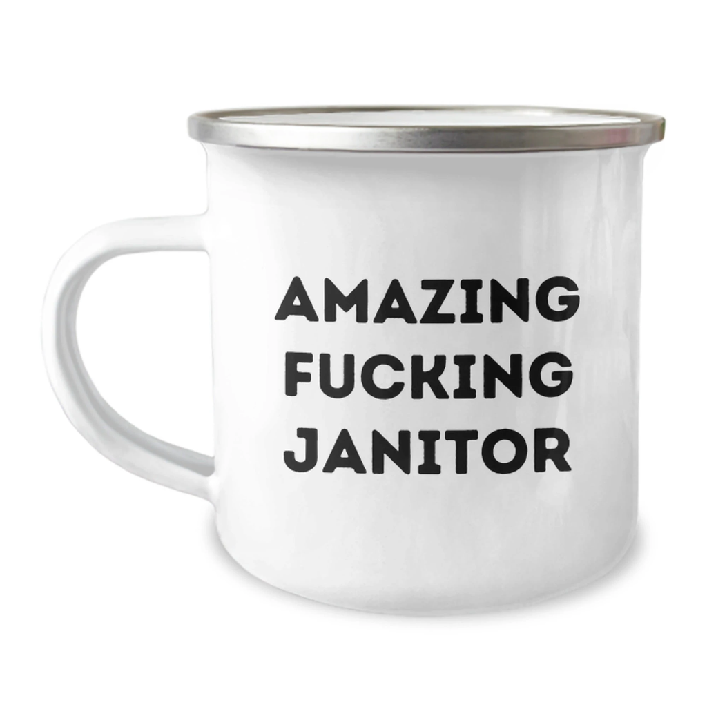 Funny Janitor Gifts from Men Valentine's Unique Camping Mug Amazing - Image 1