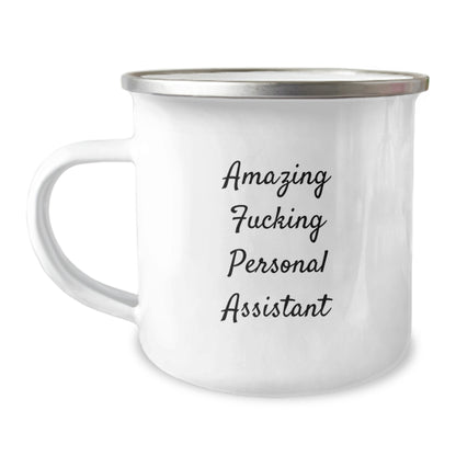 Funny Personal Assistant Gifts from Men to Coworkers - Amazing Camping Mug for Birthday - Image 1