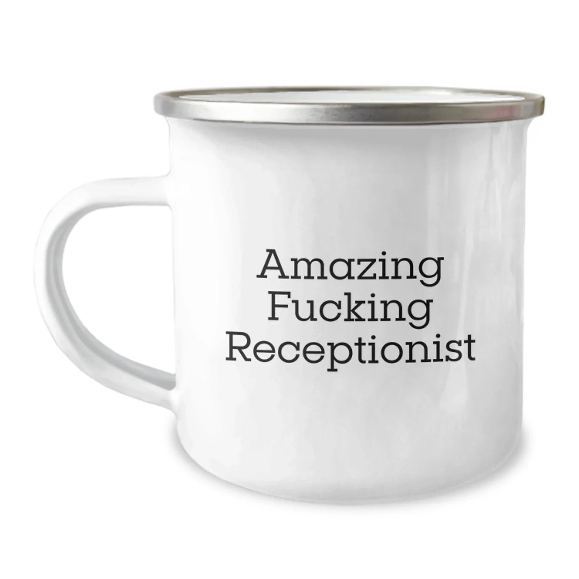 Funny Receptionist Gifts for Coworkers - 'Amazing F--king Receptionist' Quote Christmas Unique Mugs for Men Women Friends Family