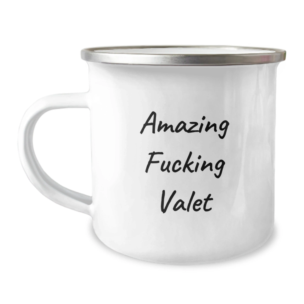 Funny Valet Gifts For Men Valentine's Unique Camping Mugs, Gifts from Men to Valet, Valentine's Fun Mugs for Valets, Valet Lover Gifts - Image 1