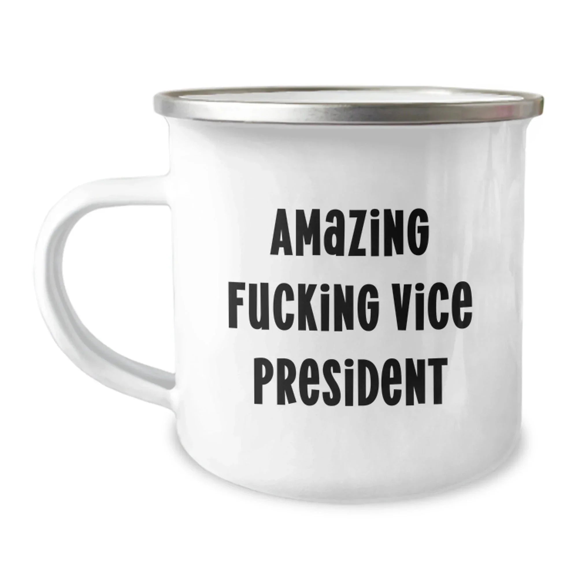 Funny Vice President Gifts from Friends for Men - Amazing Vice President Camping Mug, Unique Christmas Unique Gift for Vice President, 12 oz Stainless Steel Enamel Finish