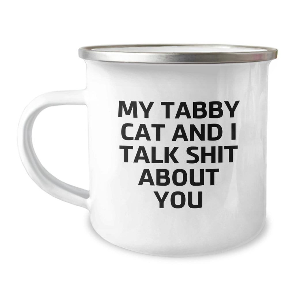 Tabby Cat Keepsake Stainless Steel Camping Mug for Him Christmas Gift - Image 1