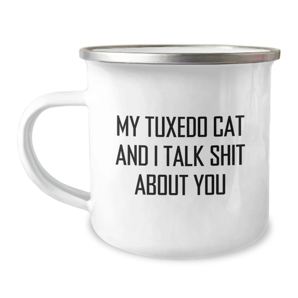 Tuxedo Cat Camping Mug Funny Gift for Mom, Unique Mother's Day Unique Gift Ideas from Family, Friends for Tuxedo Cat Lover - Image 1