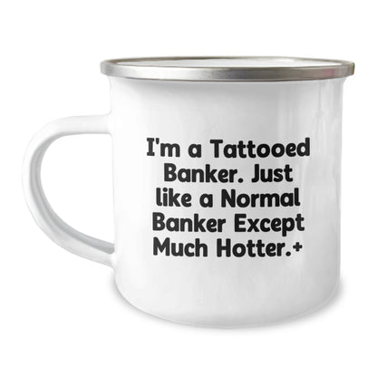 Funny Banker Gifts from Friends, Banker Camping Mug for Men, Unique Christmas Unique Gifts for Banker Colleagues - Image 1