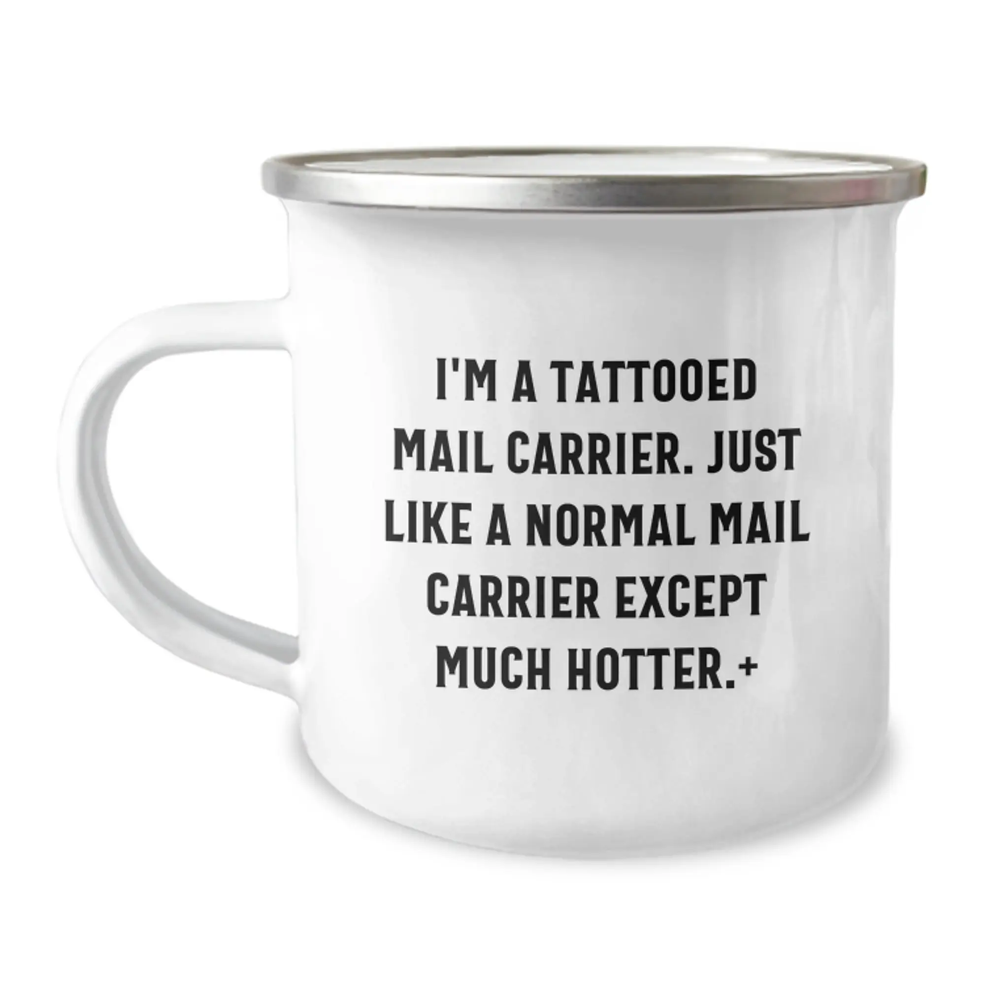 Funny Mail Carrier Gifts for Men Birthday Unique Camping Mug - 'I'm A Tattooed Mail Carrier' - Image 1