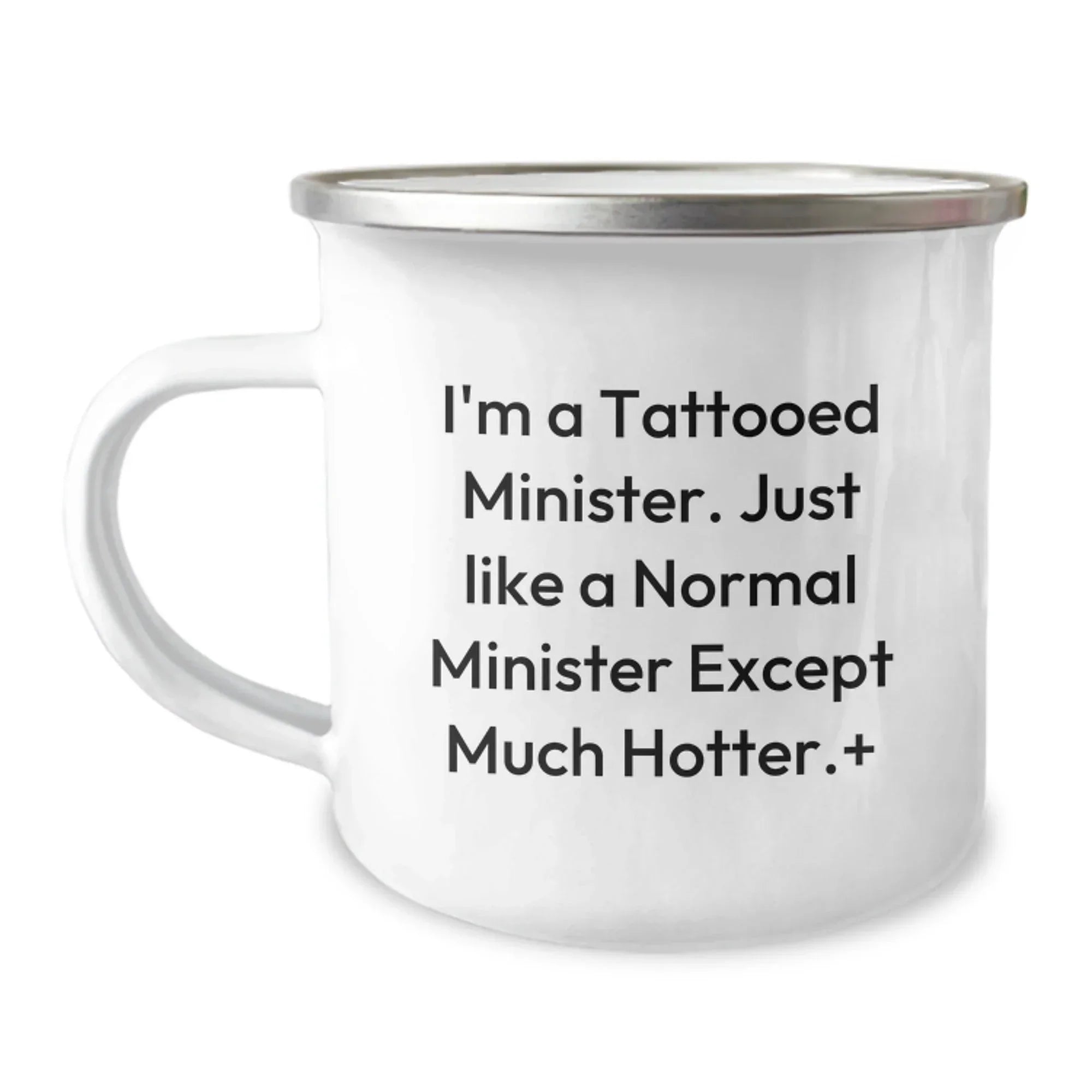 Funny Gifts for Ministers, Unique Christmas Memorable Presents, Camping Mug for Minister Friends - 'I'm A Tattooed Minister'