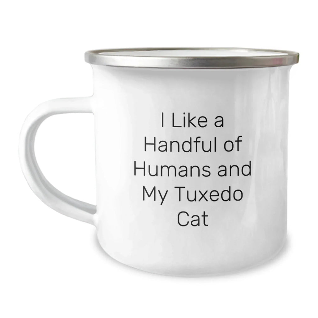Tuxedo Cat Lovers Gifts from Friends for Birthday Unique, Funny Camping Mug