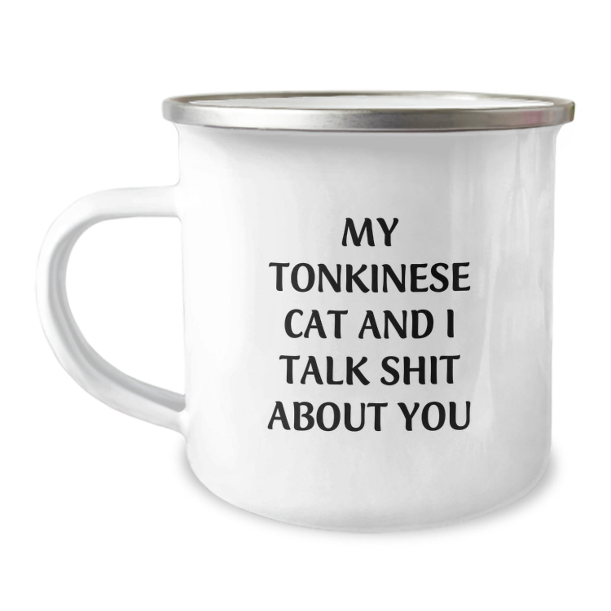 Tonkinese Cat Camping Mug Gift for Him - Cheeky Quote Keepsake - Image 1