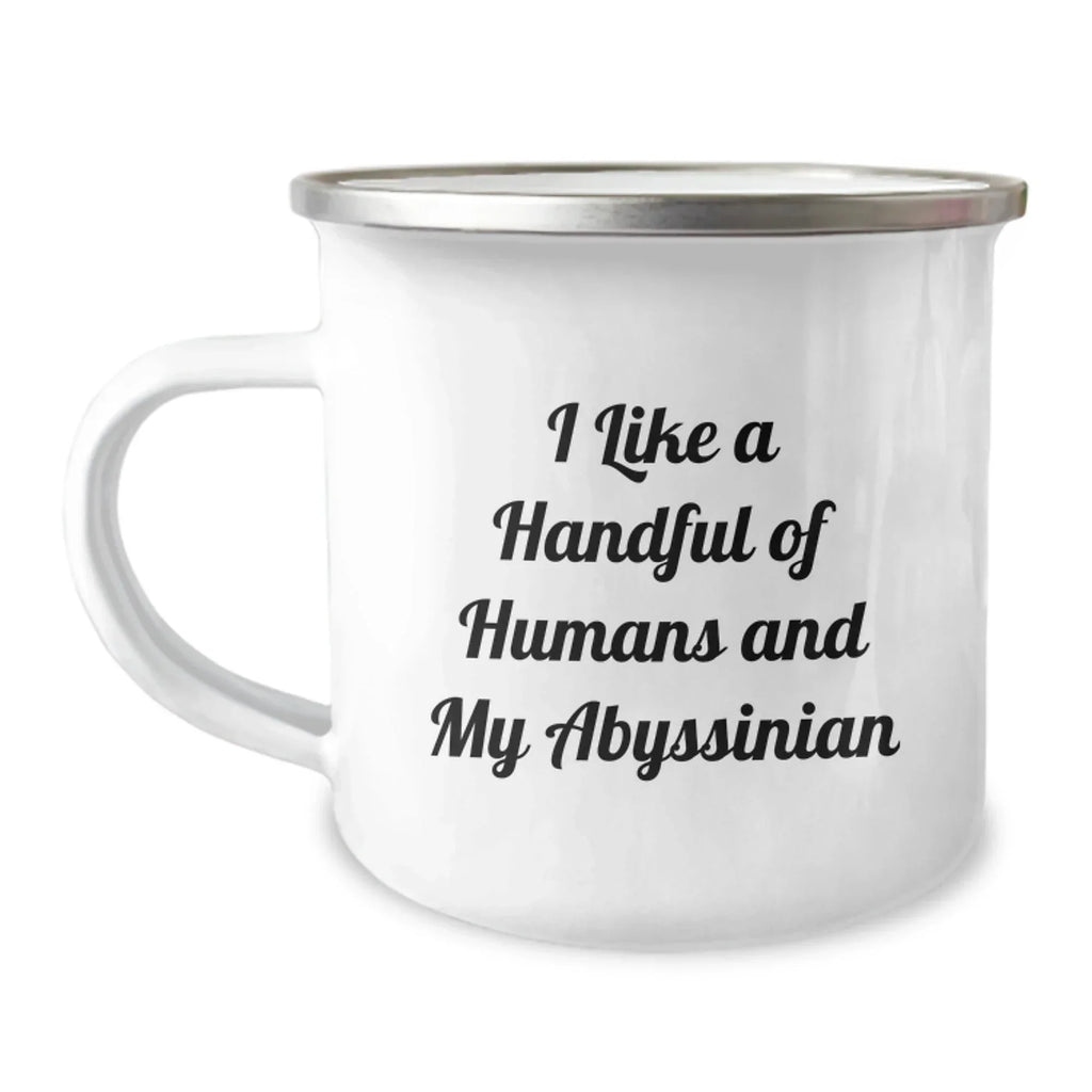 Funny Abyssinian Cat Gifts for Men and Women, Unique Christmas Mugs for Cat Lovers, Quote: I Like A Handful Of Humans And My Abyssinian, Gifts from Family