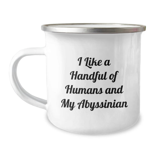 Funny Abyssinian Cat Gifts for Men and Women, Unique Christmas Mugs for Cat Lovers, Quote: I Like A Handful Of Humans And My Abyssinian, Gifts from Family - Image 1