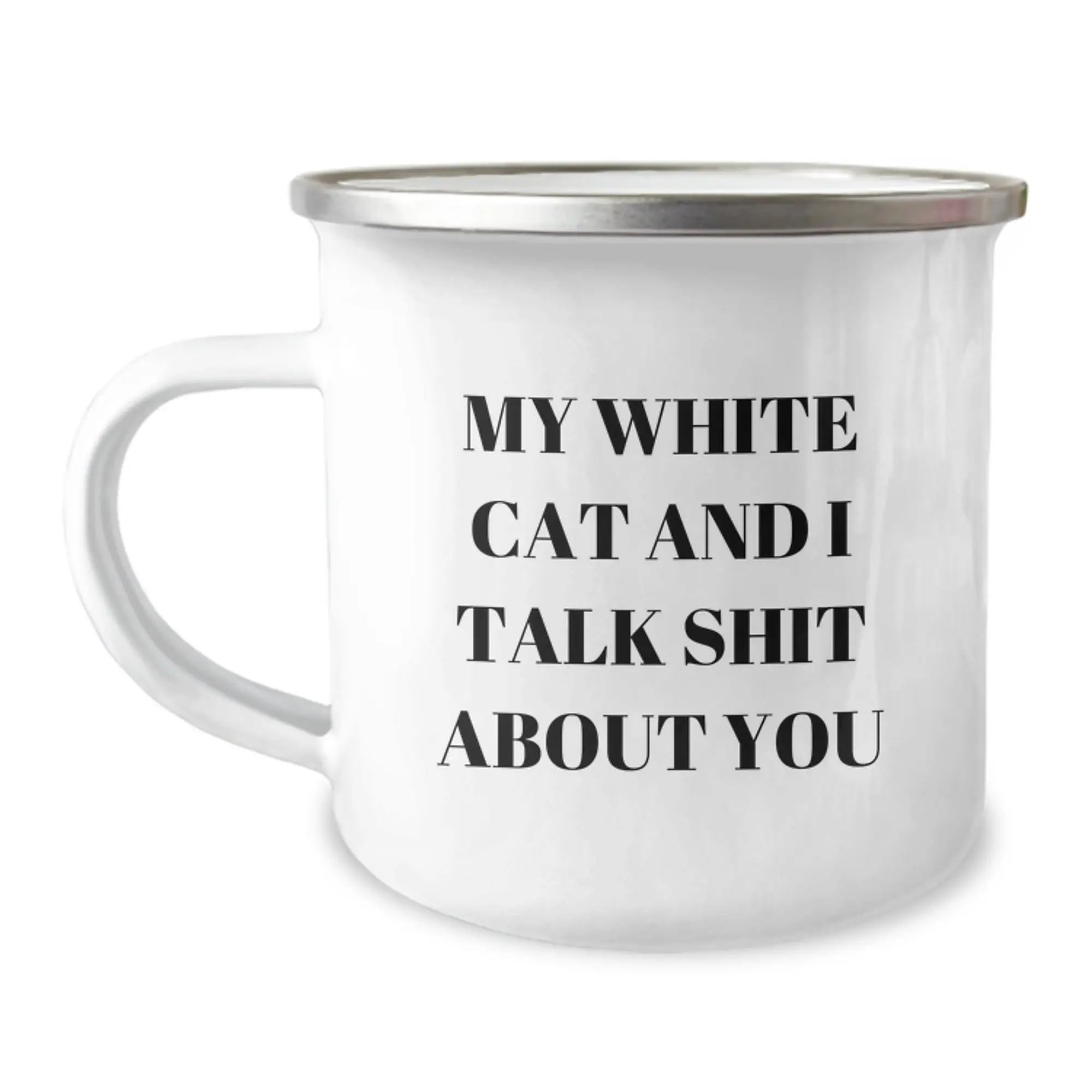 White Cat Camping Mug Funny Quote Gifts from Dad to Son or Friend on Father's Day - Image 1