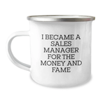Funny Sales Manager Gifts for Men, Inspirational Quote Mug, Birthday Unique Presents from Friends, Camping Adventure Companion - Image 1