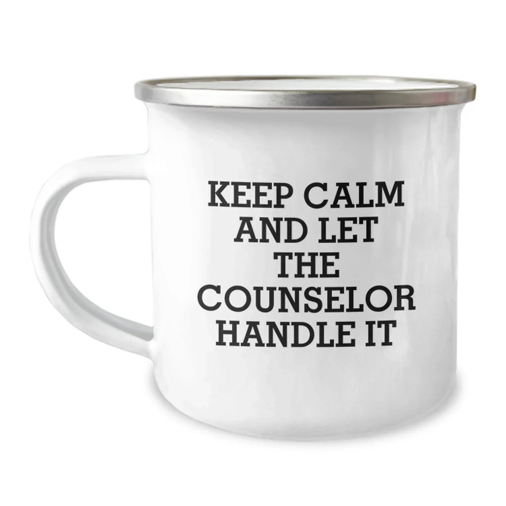 Funny Counselor Gifts for Men - Keep Calm And Let The Counselor Handle It - Counselor Camping Mug for Christmas Unique Gifts from Friends