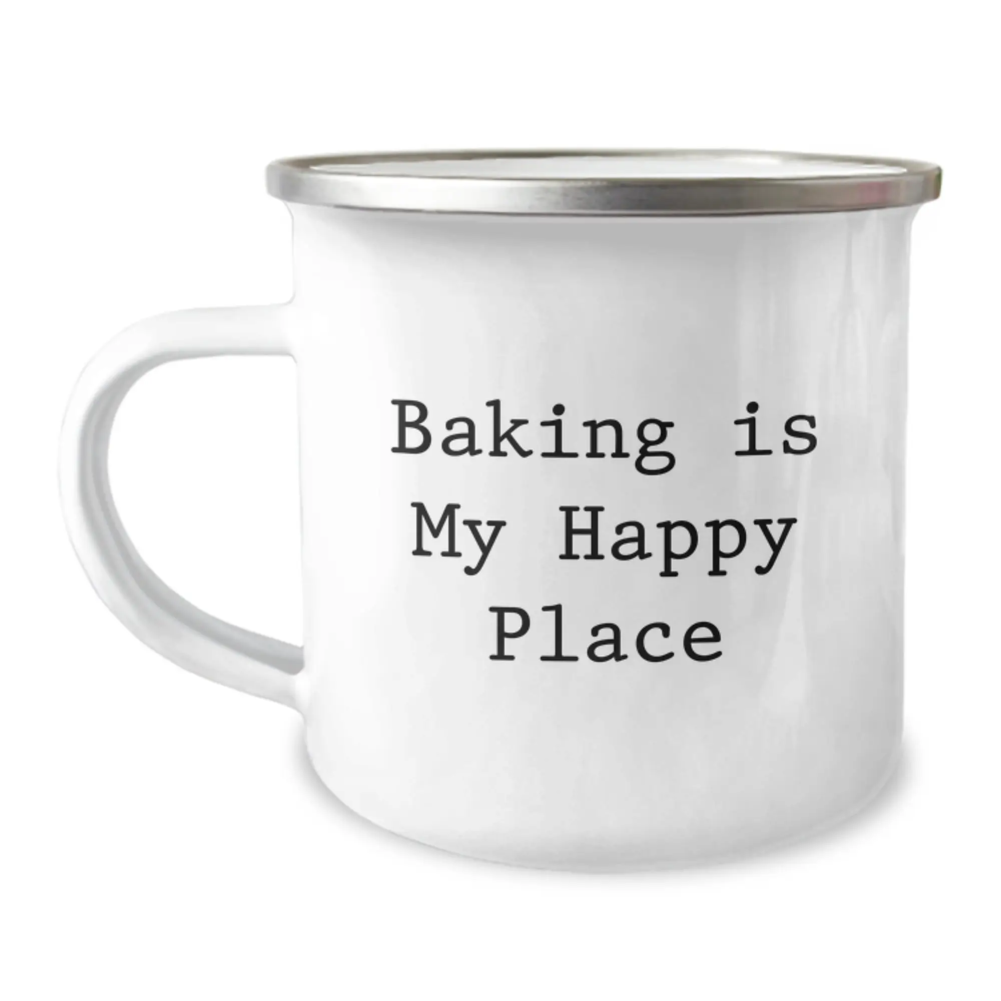 Baking Gifts from Family and Friends - Funny Baking Is My Happy Place Graduation Unique Gifts for Baking Lovers Camping Mug - Image 1