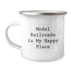 Funny Model Railroads Gifts for Mom - Model Railroads Is My Happy Place Camping Mug, Gifts from Women, Perfect for Model Railroads Enthusiasts, Mother's Day Unique Gifts - Image 1