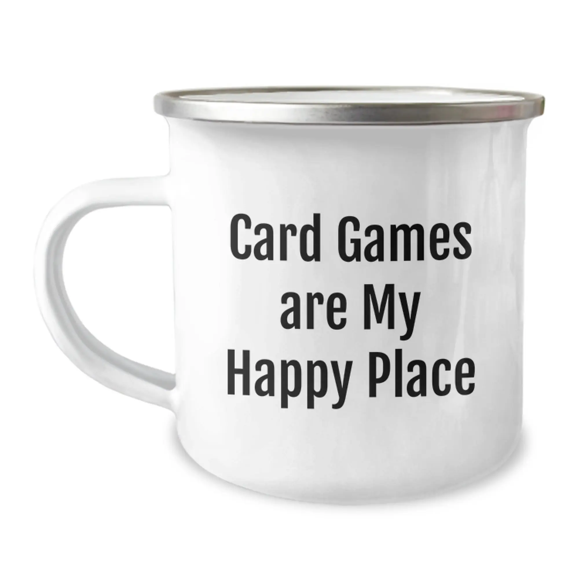Funny Card Games Gifts from Family - Card Games Are My Happy Place Graduation Unique Gifts for Card Games Lovers in Camping Mug - Image 1