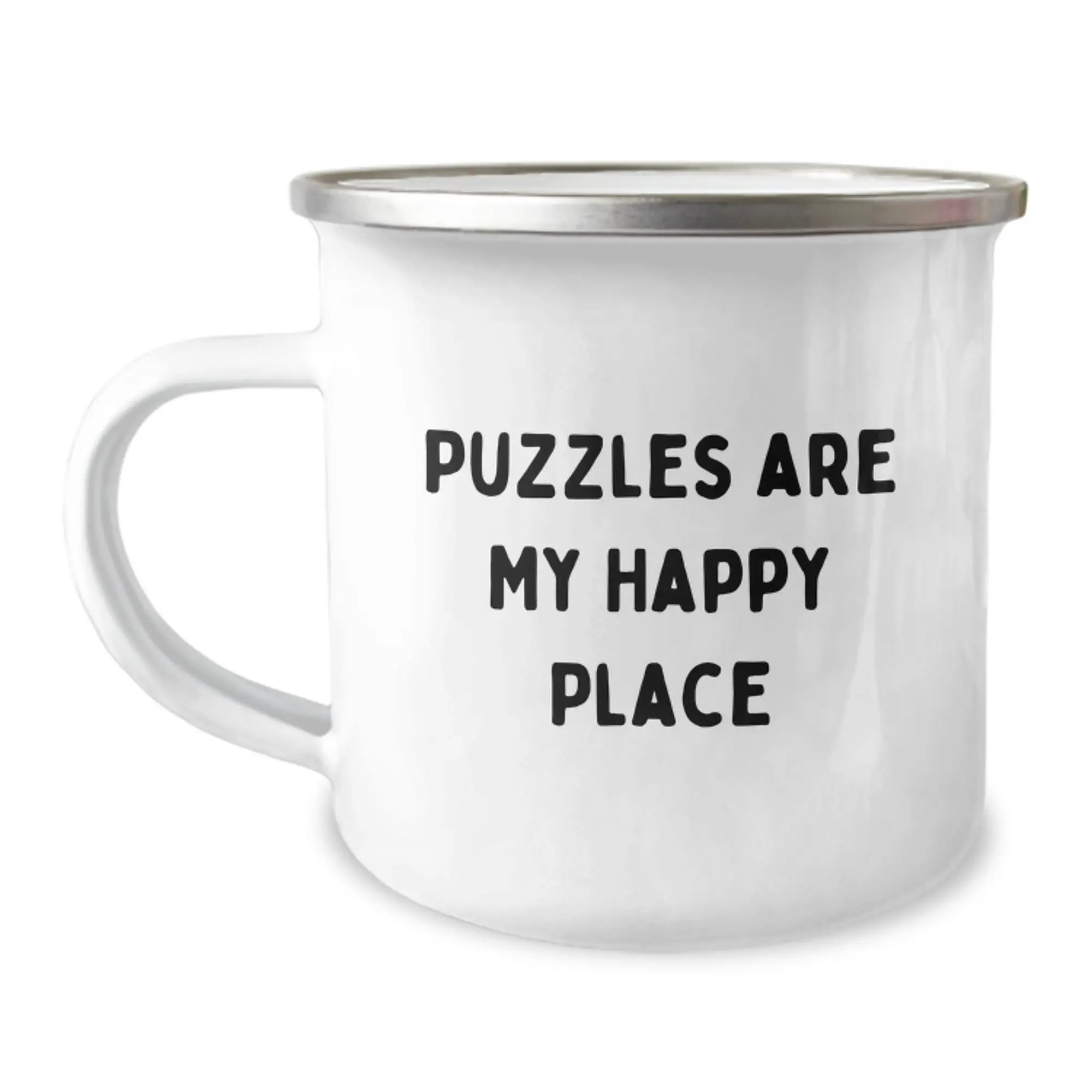 Puzzles Lovers Gifts for Men and Women - Funny Camping Mug for Graduation Unique Gifts from Friends and Family - Puzzles Are My Happy Place - Image 1