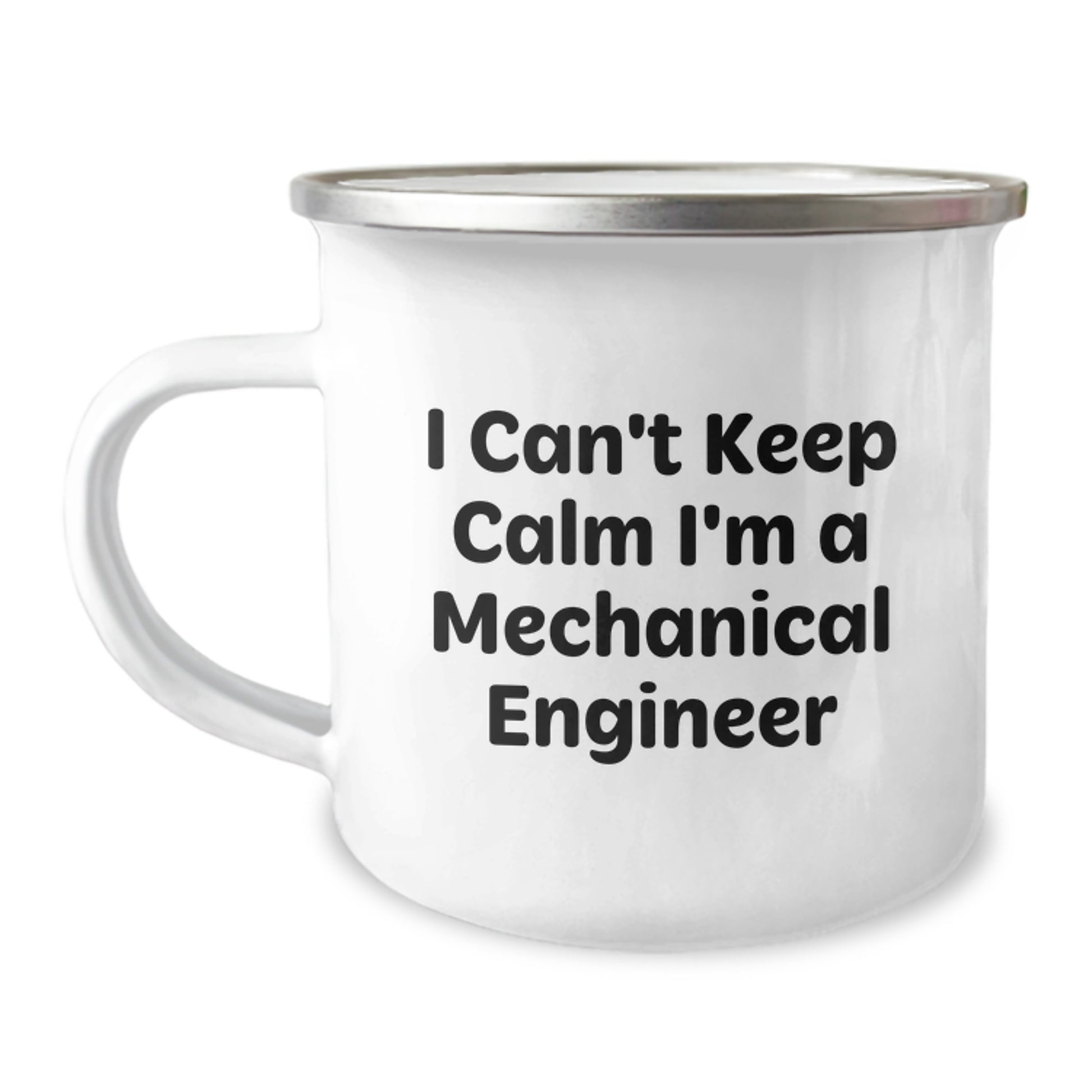 Cute Funny Mechanical Engineer Gifts from Friends for Birthday Unique Camping Mugs, I Can't Keep Calm I'm A Mechanical Engineer, 12 oz Stainless Steel with Enamel Finish - Image 1