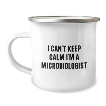 Funny I'm a Microbiologist Gifts for Friends, Christmas Unique Presents from Men, Insulated Camping Mug - Image 1