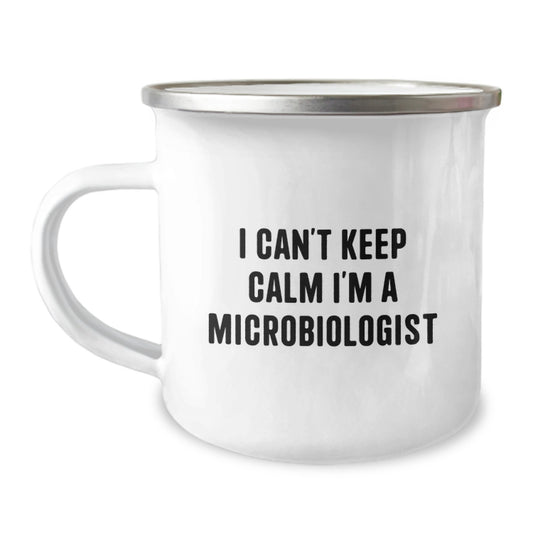 Funny I'm a Microbiologist Gifts for Friends, Christmas Unique Presents from Men, Insulated Camping Mug - Image 1
