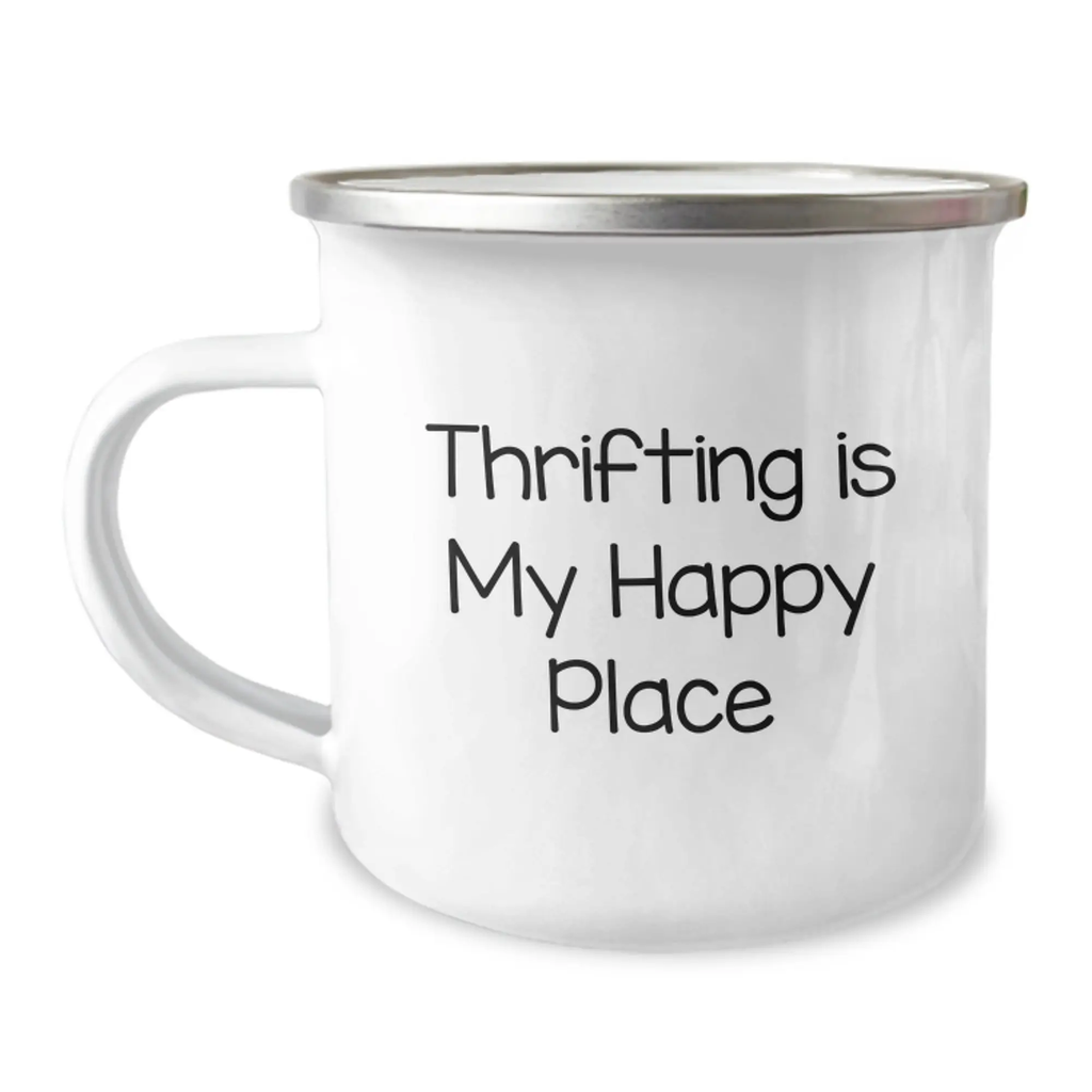 Thrifting Gifts for Thrifting Friends, Funny Camping Mug Gifts from Family, Unique Graduation Gifts for Women, Thrifting Is My Happy Place - Image 1