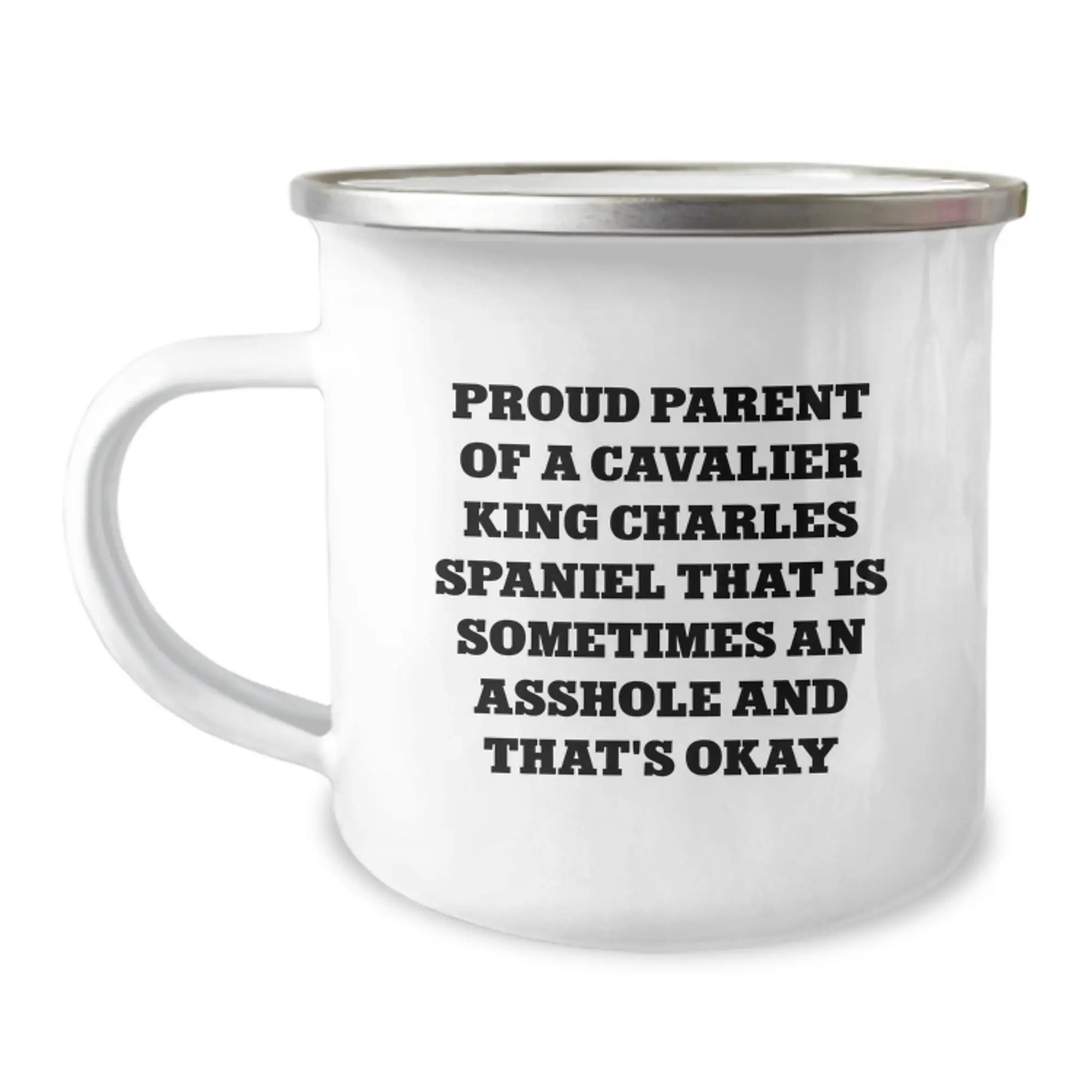 Funny Cavalier King Charles Spaniel Dog Gifts for Graduation - Camping Mug from Mom - Proud Parent of a CKCS That's Okay - Image 1