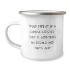 Funny Chinese Crested Dog Lover Gifts from Mom to Daughter - Birthday Unique Mugs for Camping - Proud Parent Of A Chinese Crested That Is Sometimes An Asshole And That's Okay - Image 1