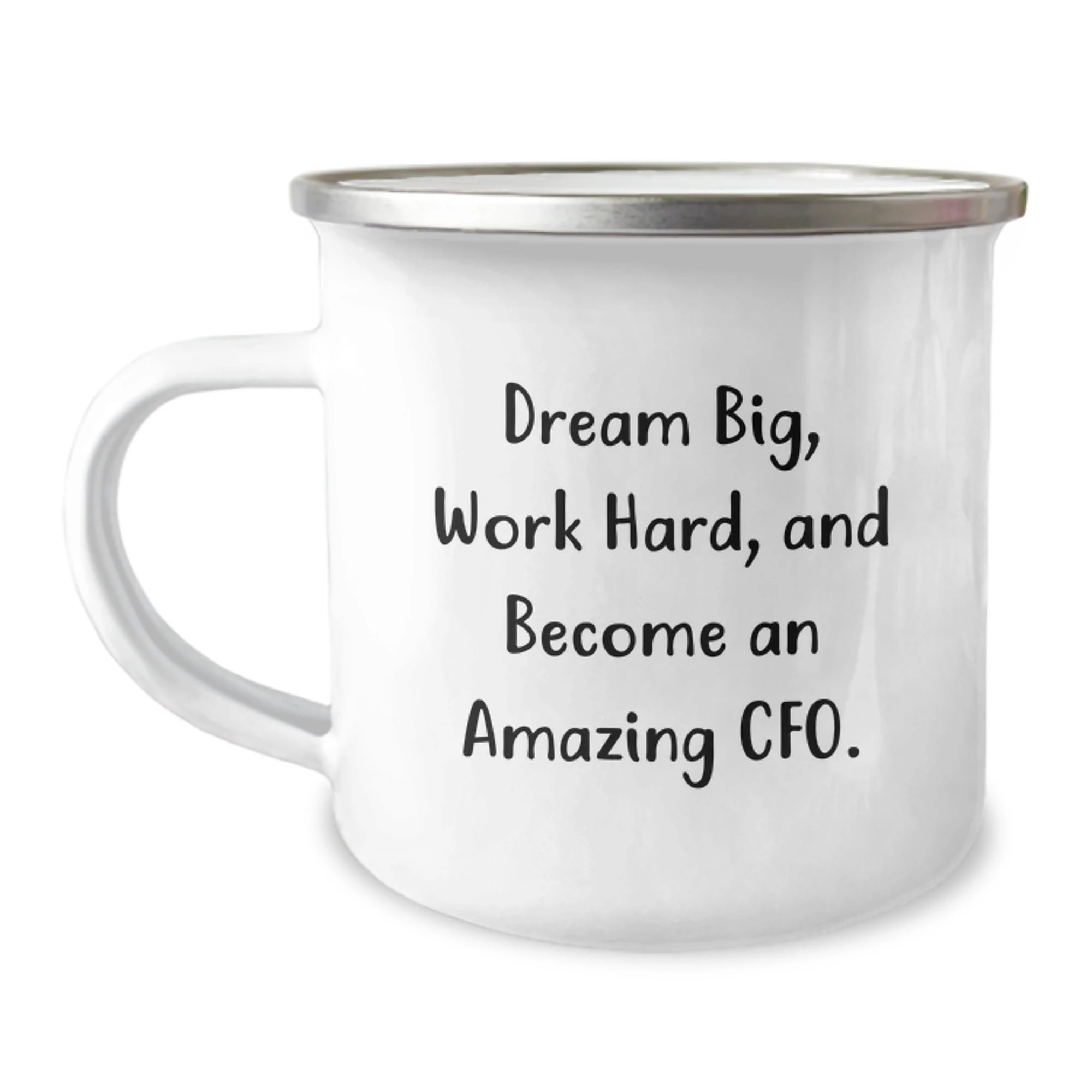 Funny CFO Gifts from Men to Friends at Christmas Time - 'Dream Big, Work Hard, And Become An Amazing Cfo.' 12 oz Stainless Steel Camping Mug