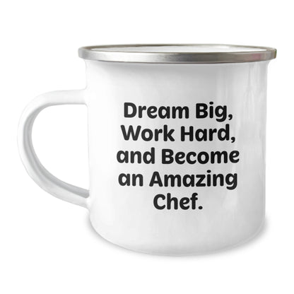 Camping Mug for Chef Friends and Family Unique Gifts from Men to Women - Dream Big, Work Hard, Become Amazing Chef - Christmas Unique Presents - Image 1