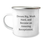 Receptionist Gifts from Friends, Funny Quote 'Dream Big, Work Hard', Unique Valentine's Gifts for Receptionist