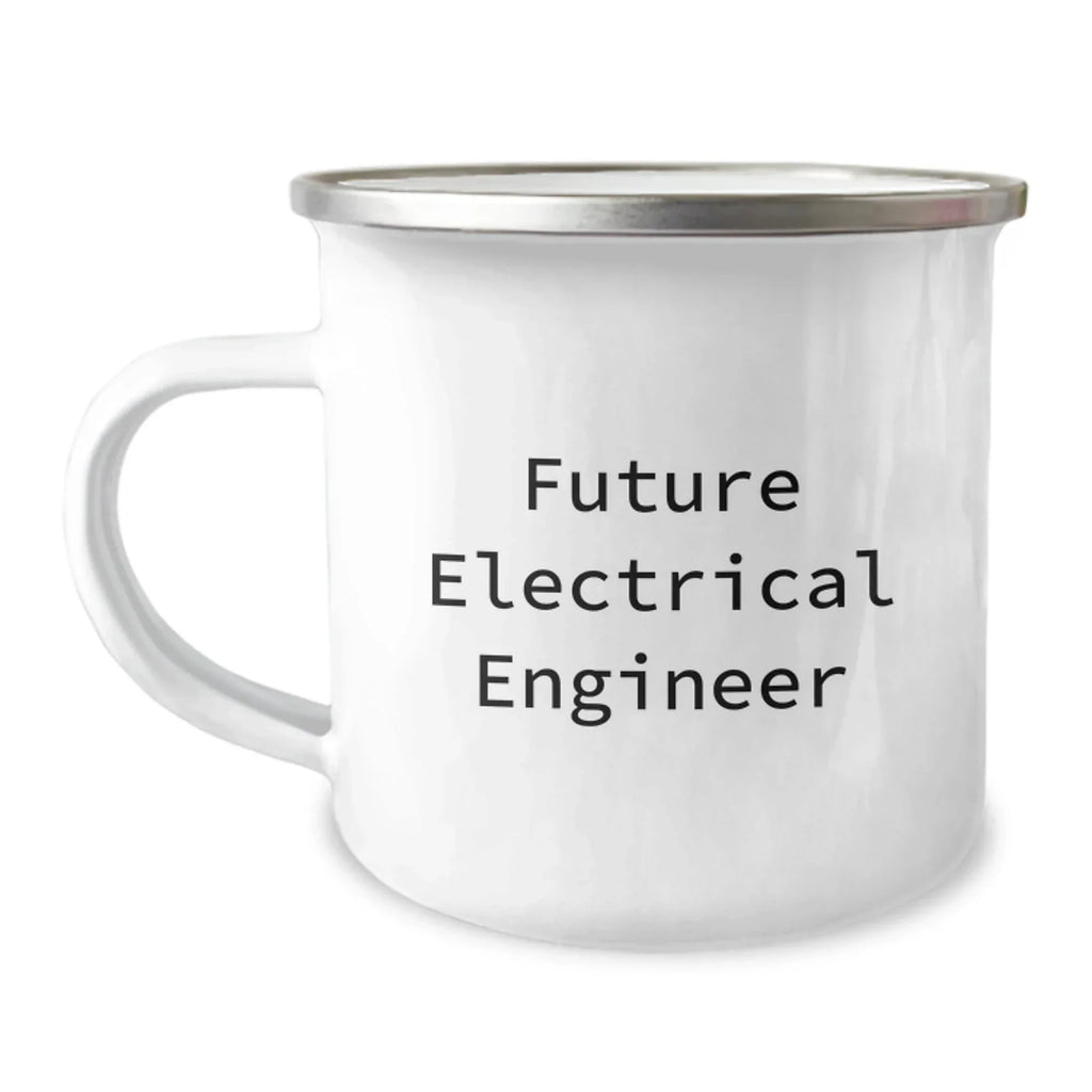 Unique Electrical Engineer Gifts for Christmas - Funny 'Future Electrical Engineer' Camping Mug, Stainless Steel with Enamel Finish