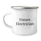 Funny Electrician Gifts for Men, Christmas Unique Gifts from Friends, 'Future Electrician' Camping Mug, Electrician Enthusiast Mug