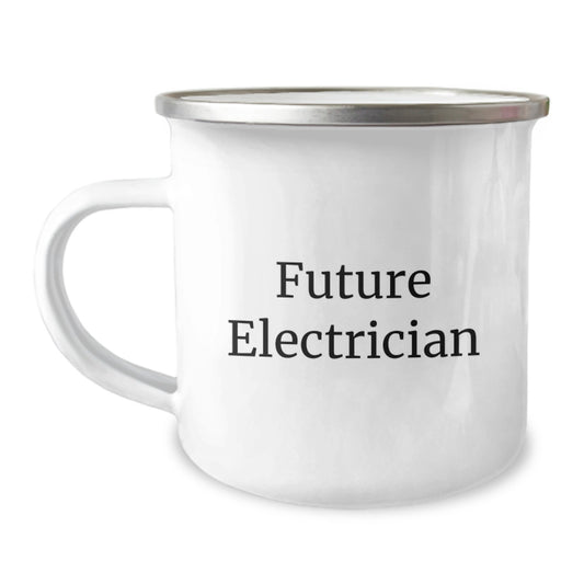Funny Electrician Gifts for Men, Christmas Unique Gifts from Friends, 'Future Electrician' Camping Mug, Electrician Enthusiast Mug - Image 1