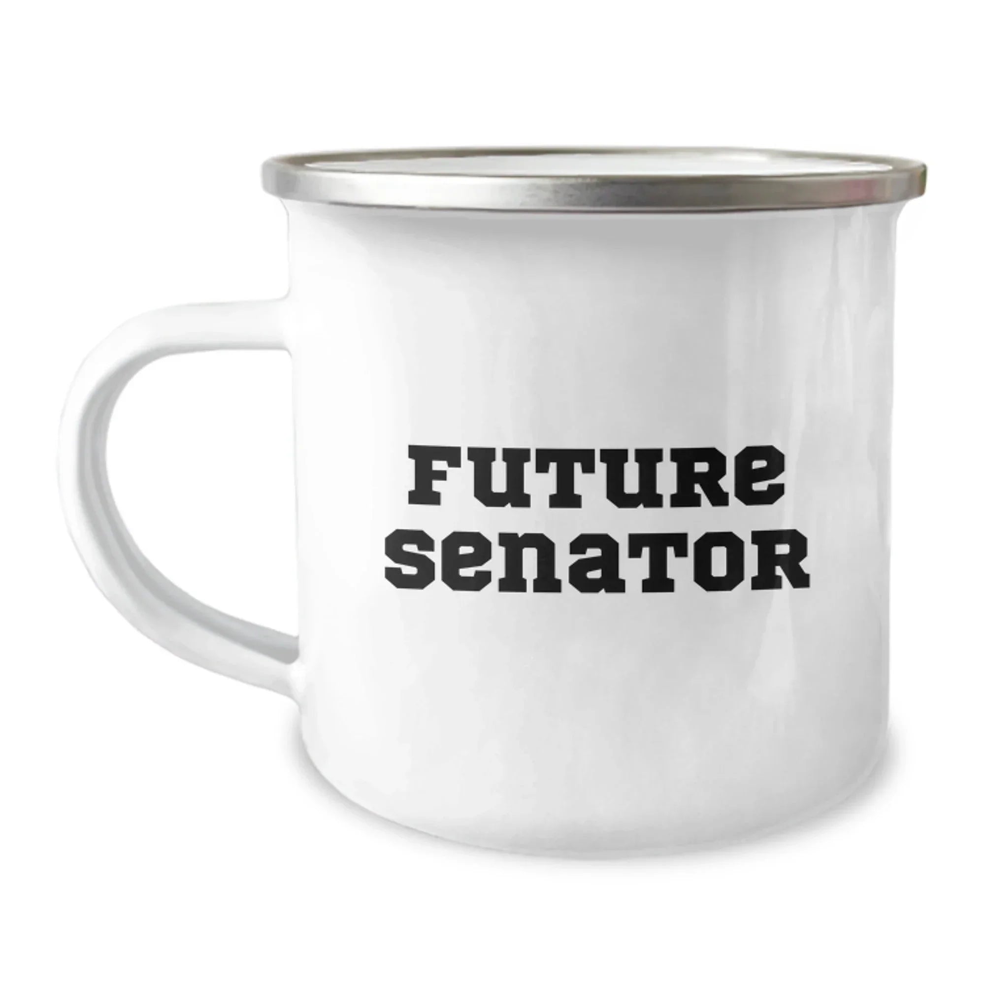 Funny Senator Gift Ideas for Him, Unique Christmas Memorable Presents from Men to Future Senator, Enamel Camping Mug