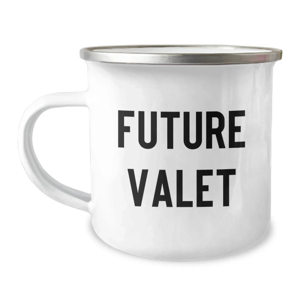 Funny Gifts from Friends for Valet Camping Mug - Stainless Steel with Enamel Finish, 12 oz Capacity