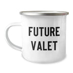 Funny Gifts from Friends for Valet Camping Mug - Stainless Steel with Enamel Finish, 12 oz Capacity