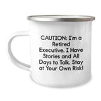 Executive Camping Mug - Funny Storytelling Christmas Unique Gifts for Men from Friends - 12 oz Stainless Steel