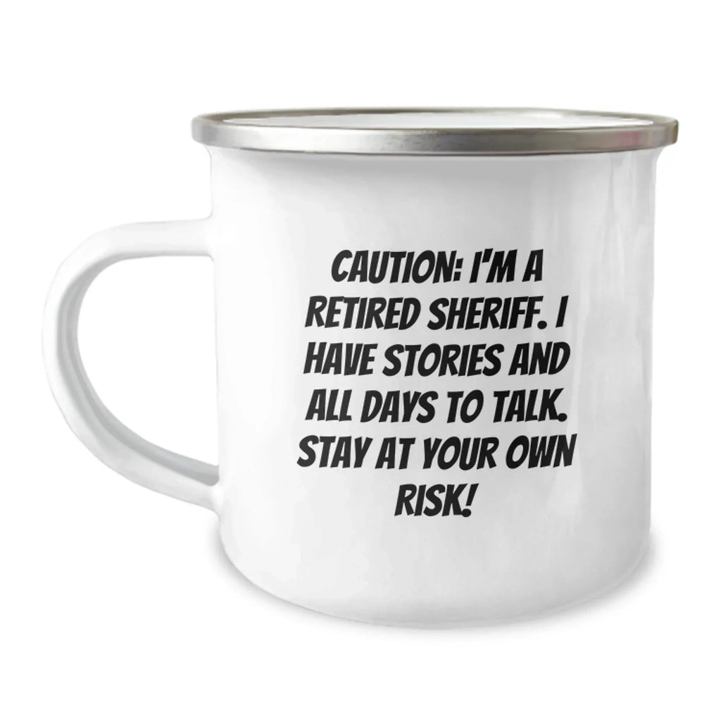 Funny Sheriff Camping Mug, Gifts for Sheriff Friends, Christmas Unique Presents from Men to Family