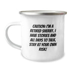 Funny Sheriff Camping Mug, Gifts for Sheriff Friends, Christmas Unique Presents from Men to Family