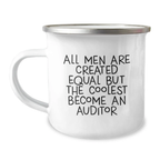 Funny Auditor Gifts from Friends for Men Who Become An Auditor, Unique Camping Mug for Graduation, Inspirational Quote by Enamel Finish Stainless Steel - Image 1