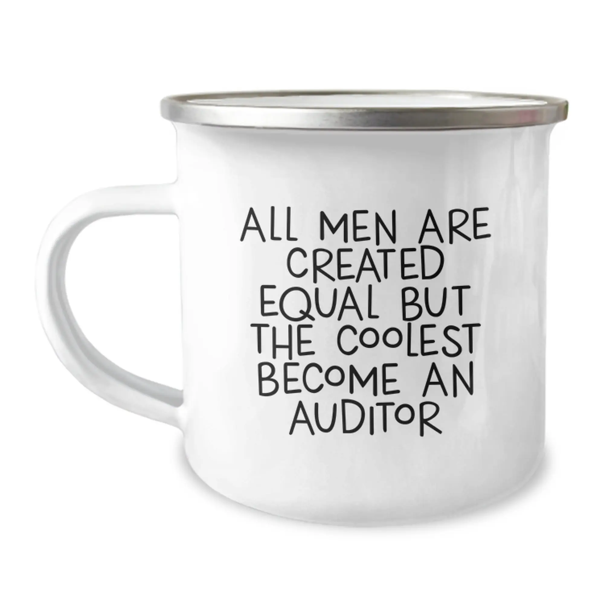 Funny Auditor Gifts from Friends for Men Who Become An Auditor, Unique Camping Mug for Graduation, Inspirational Quote by Enamel Finish Stainless Steel - Image 1