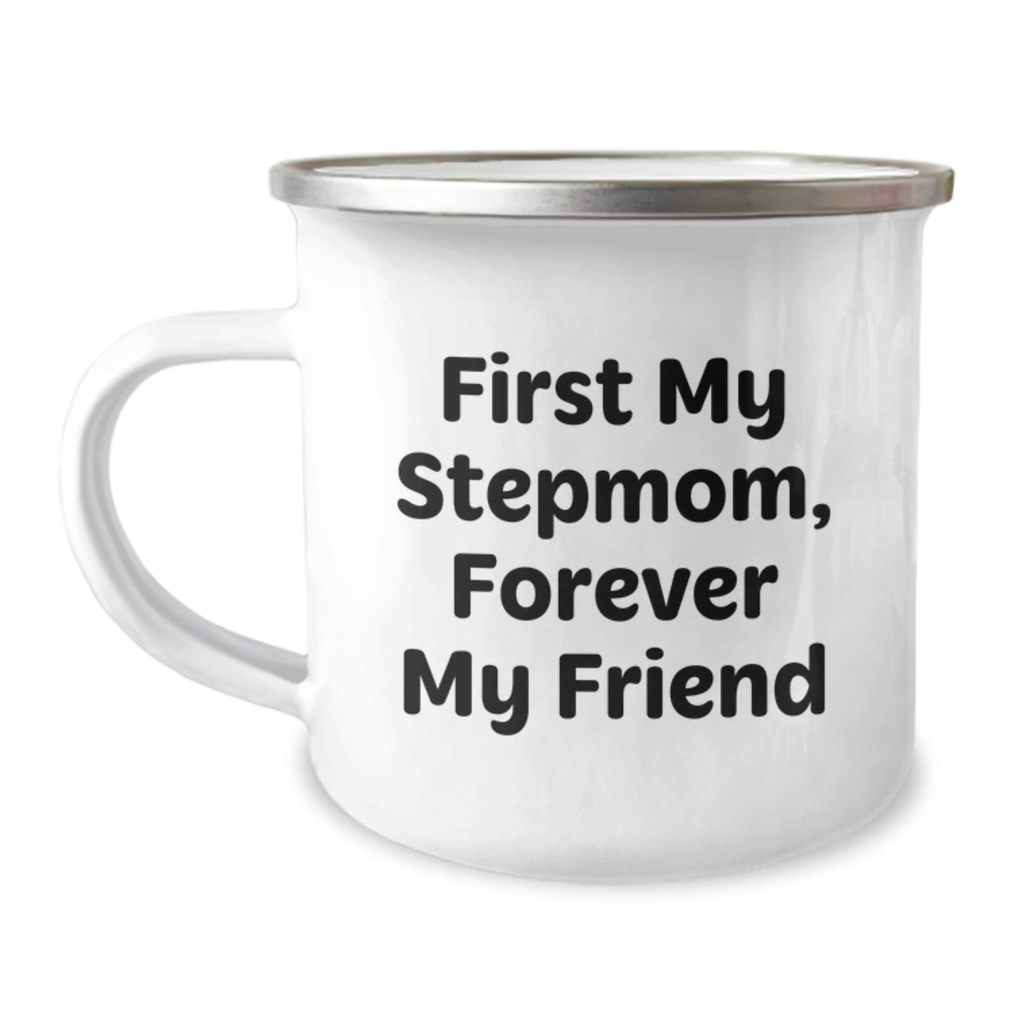 Funny Stepmom Gifts from Friends and Family, Christmas Unique Presents for Stepmom, First 'My Stepmom, Forever My Friend' Camping Mug - Image 1