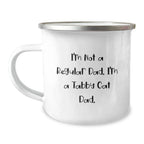 Tabby Cat Dad's Camping Mug, Funny Quote, Birthday Unique Gifts from Family to Friends