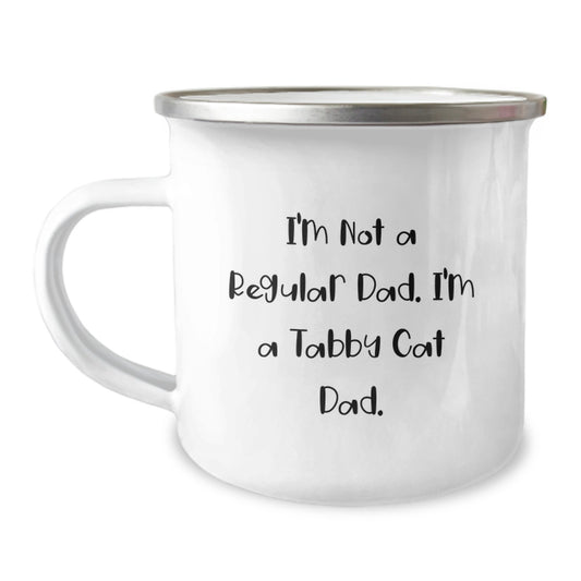 Tabby Cat Dad's Camping Mug, Funny Quote, Birthday Unique Gifts from Family to Friends - Image 1