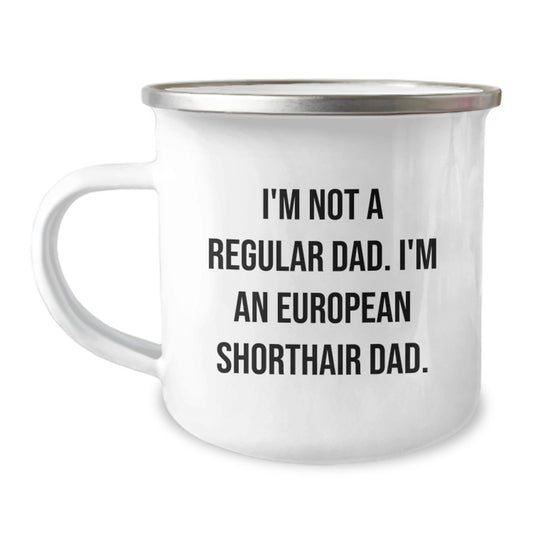 European Shorthair Cat Dad Camping Mug Funny Gift from Men to European Shorthair Cat Graduation Unique Gifts - Image 1
