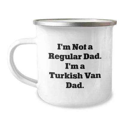 Funny Turkish Van Cat Dad Gifts for Men from Family - Birthday Unique Camping Mug - Image 1
