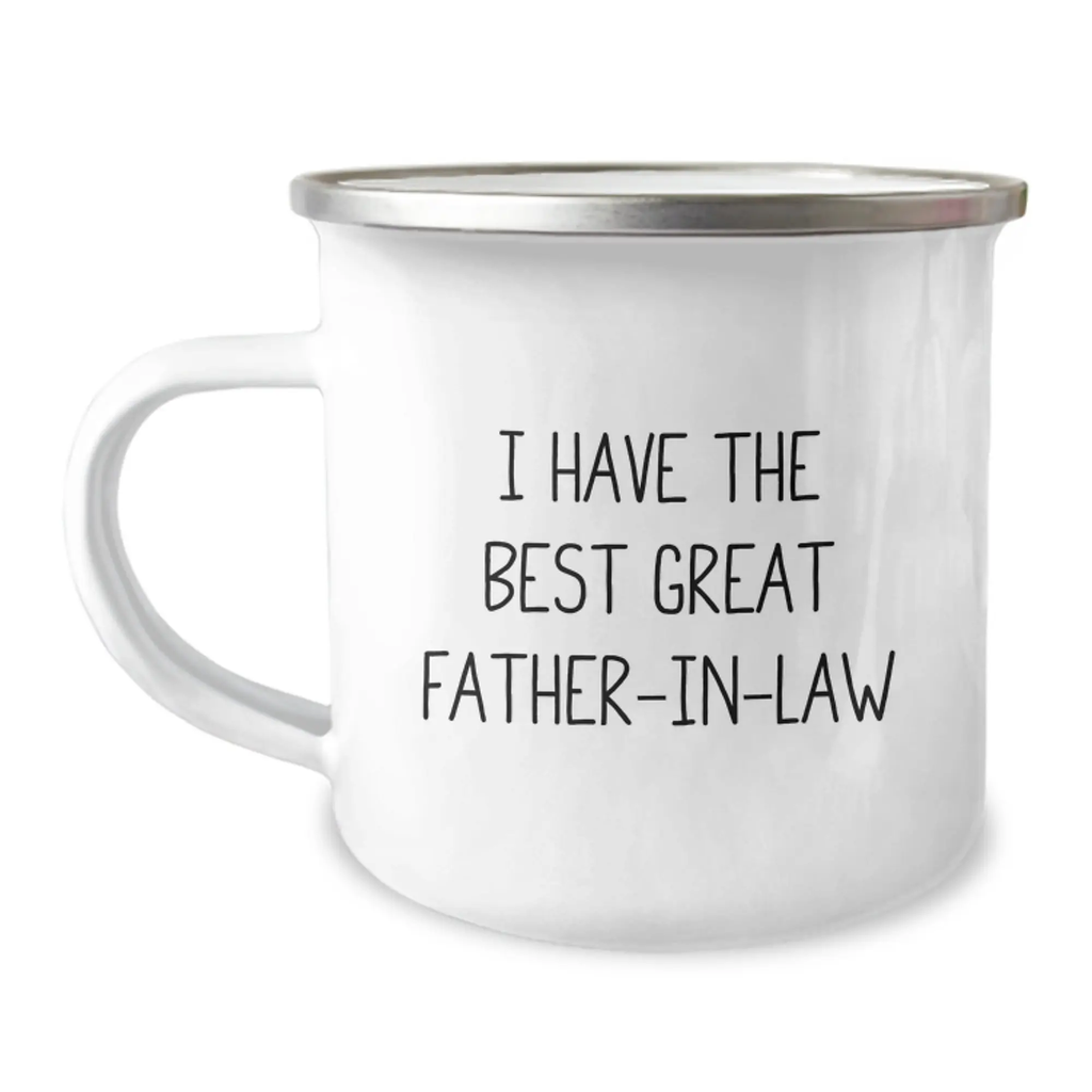 Funny Father-in-law Camping Mug Gifts from Family for Best Great Father-in-law on Birthday - Image 1