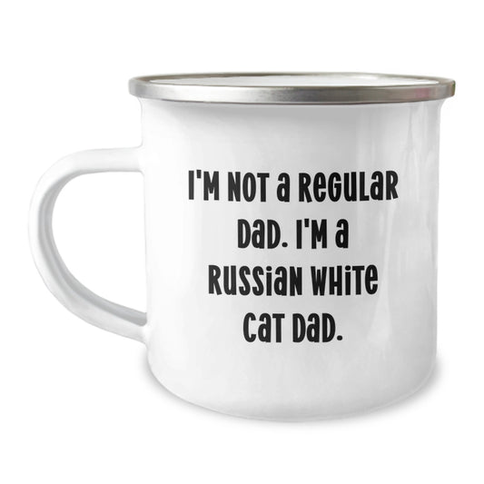 Funny Russian White Cat Dad Gifts from Men for Friends and Family Unique Christmas Unique Mugs - Image 1