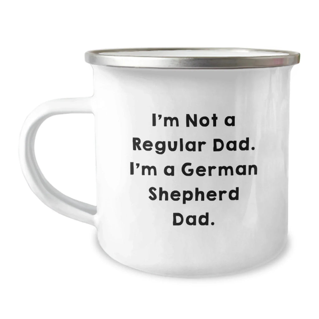 Funny German Shepherd Dad Camping Mug Gifts for Men, Unique Christmas Memorable Presents from Family to Friends