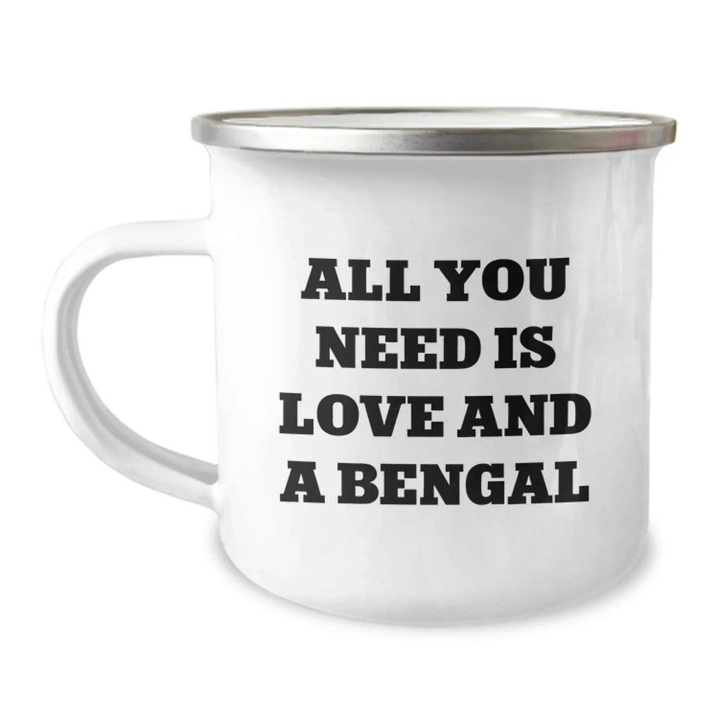 Gifts from Friends and Family for Bengal Cat Lovers, All You Need Is 'Love', Funny Camping Mug, Valentine's Unique Gifts